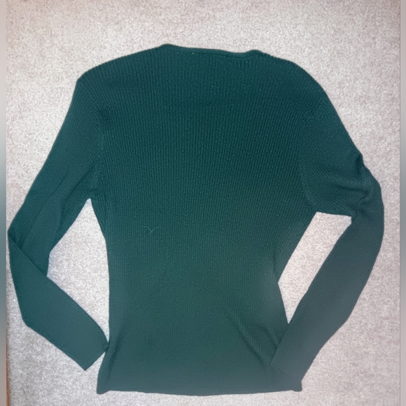 Dark Green Long Sleeve Sweater - Picture 3 of 4